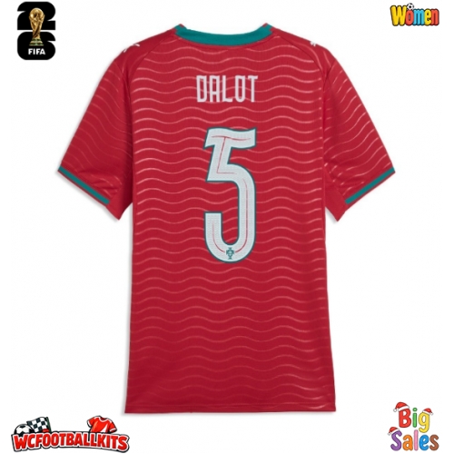 Portugal Diogo Dalot #5 Replica Home Stadium Shirt for Women World Cup 2026 Short Sleeve